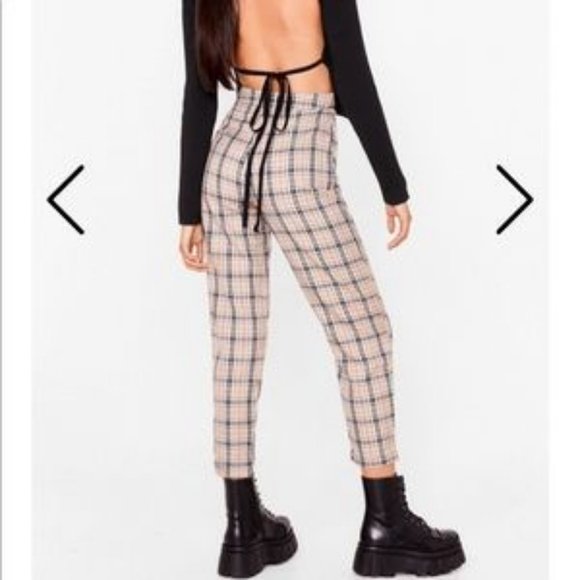 Nasty Gal Let's Take a Rain Check Tapered Pants - Picture 1 of 7